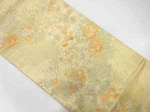 佐賀錦　尾長鳥に紅甘梅・牡丹模様織り出し袋帯